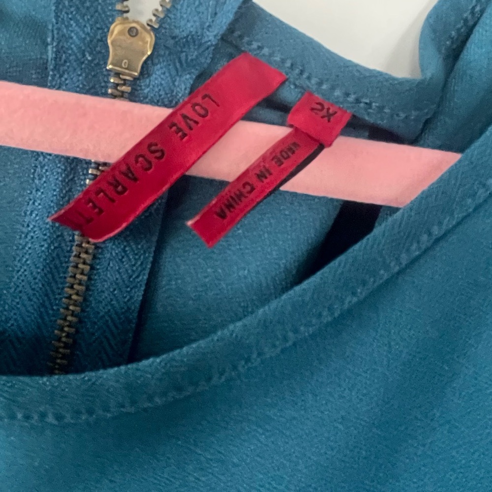 Love Scarlett Teal Green Asymmetrical Dress 2X - Picture 4 of 6